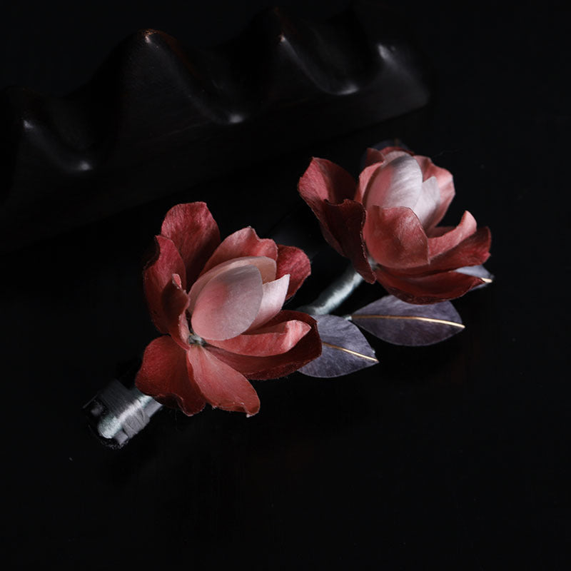 Artisanal Hairpin| Scarlet Epiphyllum