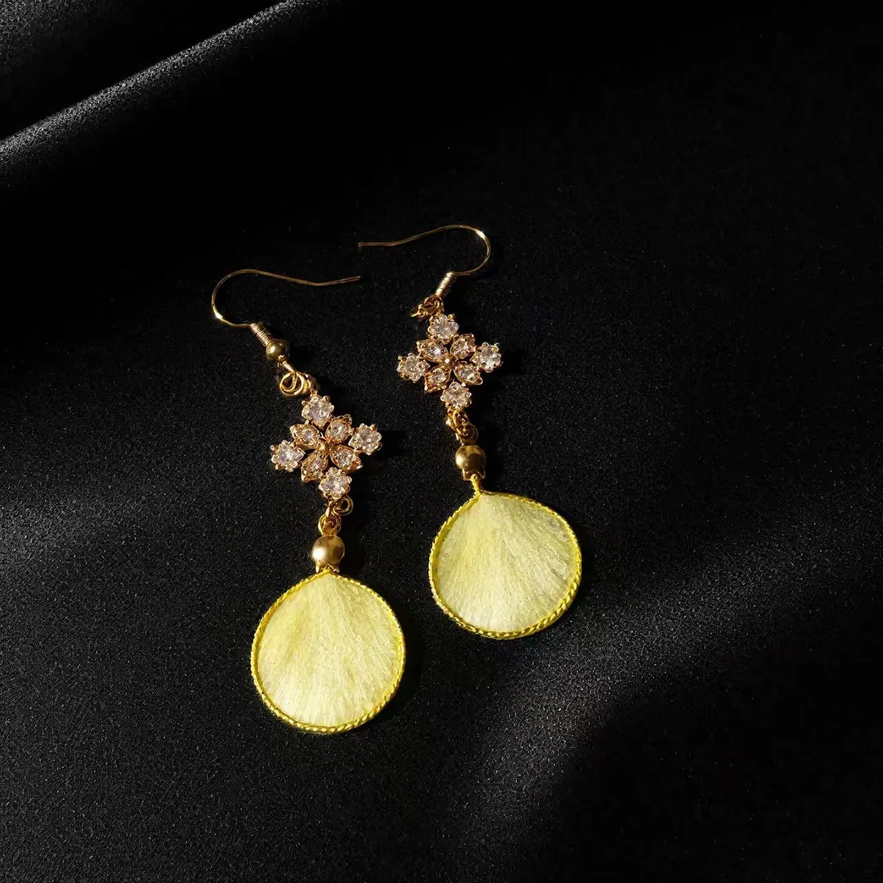 Artisanal Dangle Earrings |Golden Silk