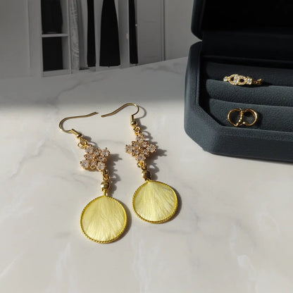 Artisanal Dangle Earrings |Golden Silk