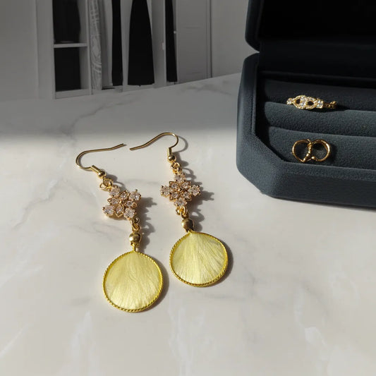 Artisanal Dangle Earrings |Golden Silk