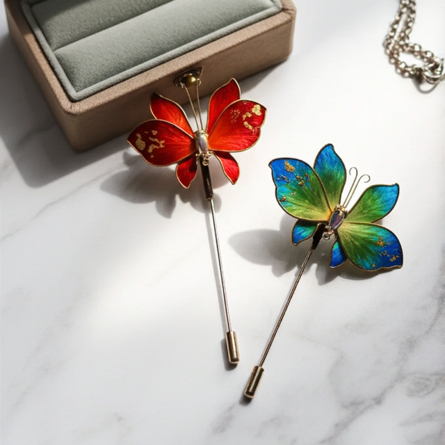 Luxury Brooch/ Colorful Butterfly