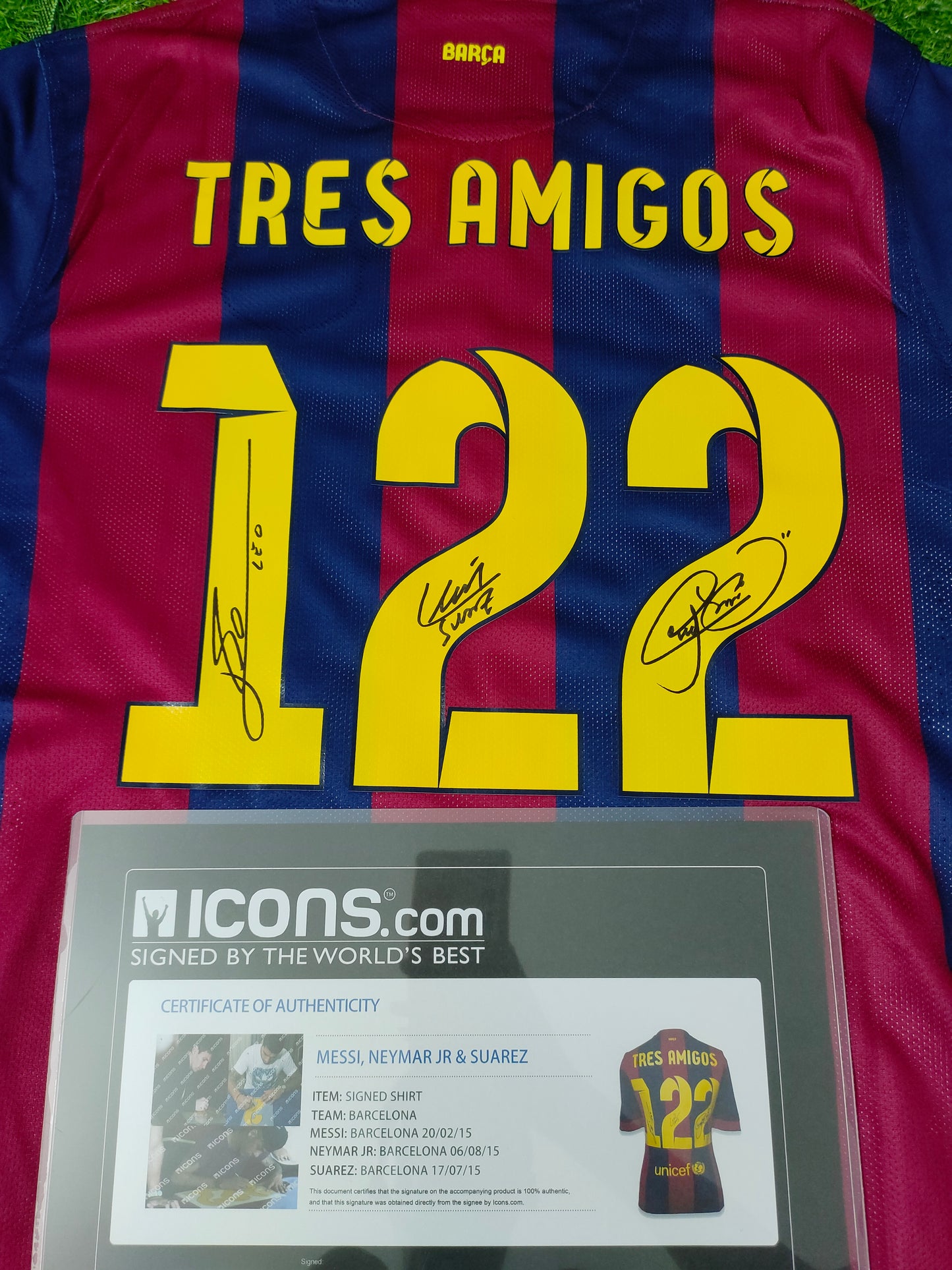 Official Authentication: Autographed by Lionel Messi and Luis Suárez