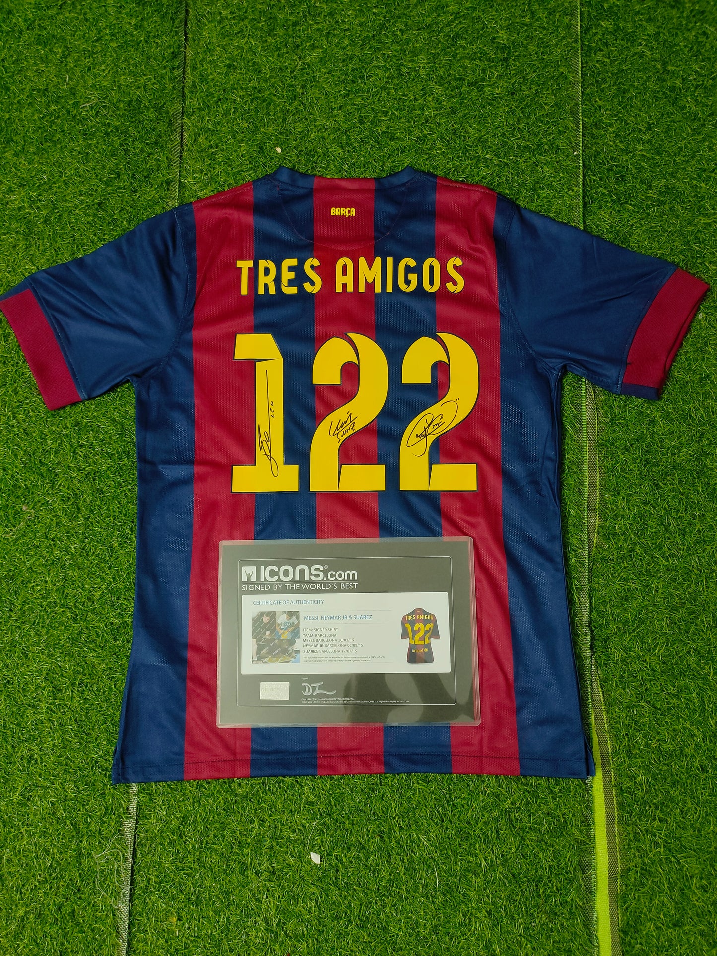 Official Authentication: Autographed by Lionel Messi and Luis Suárez