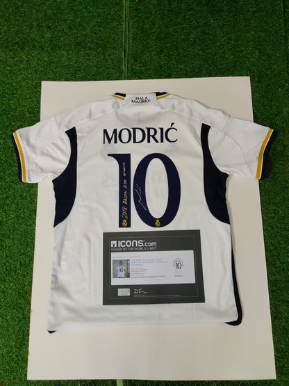 Luka Modrić Real Madrid 23/24 Home Autographed Jersey Icons coa