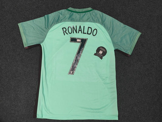 Cristiano Ronaldo Real Madrid Temporada 17/18 Away Camisa Autografada Icons coa
