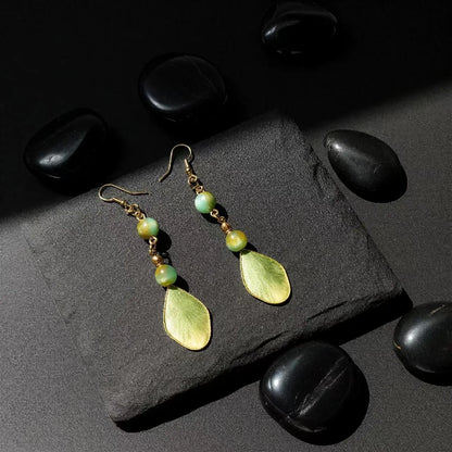 Artisanal Dangle Earrings | Emerald Drape