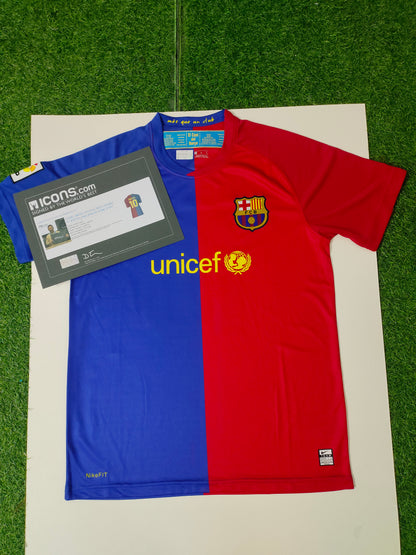 Camisa autografada do Barcelona 08/09 de Messi Icons coa