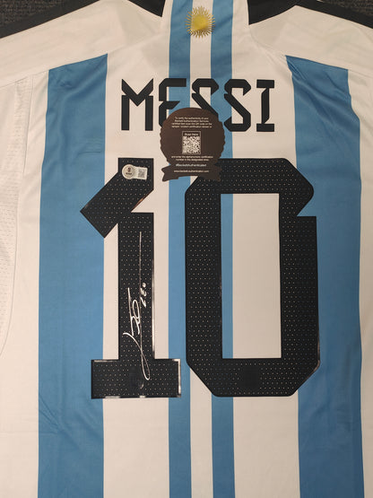 Camiseta autografiada de Messi Argentina Temporada 22/23 Local icons coa