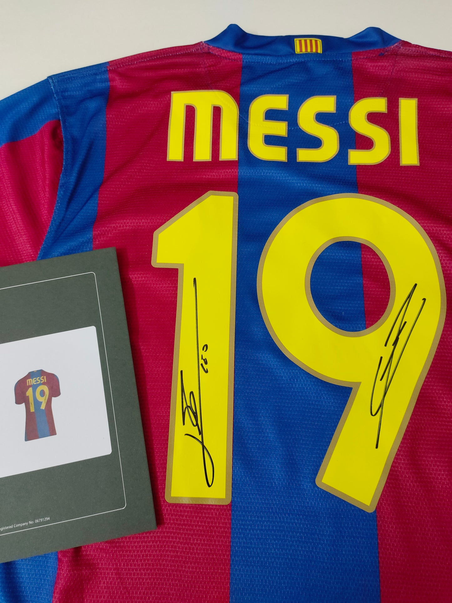 Messi and Yamal Dual Autographs Hand-Signed Jersey ICONS Authenticated