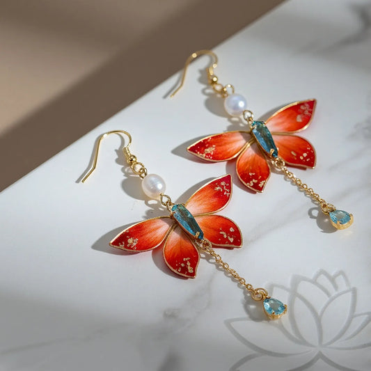 Luxury Earrings /Riverside Orchid